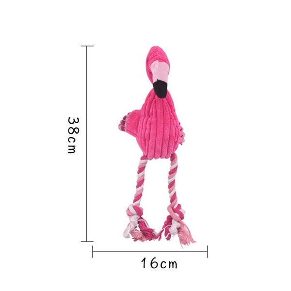 Flamingo Shaped Knotted Plush Toy for Dogs