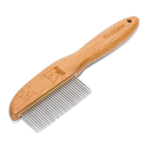 Pet Fur Grooming Combs and Brushes, Wooden Handle Square Head, Curved, Stainless Steel & Double-sided Brushes & Bristles