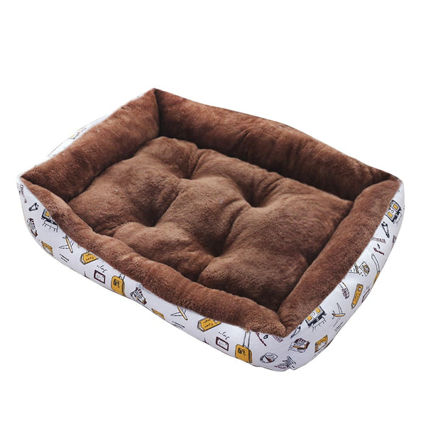 Plush Basket Bed, Warm Cozy Pet Beds, Small to Large Size, 5 Colors