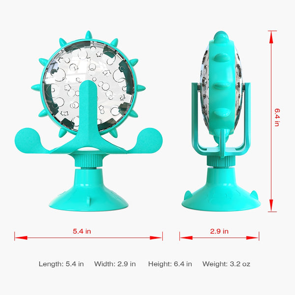 Interactive Rotating Wheel Treat Dispenser Toy for Cats