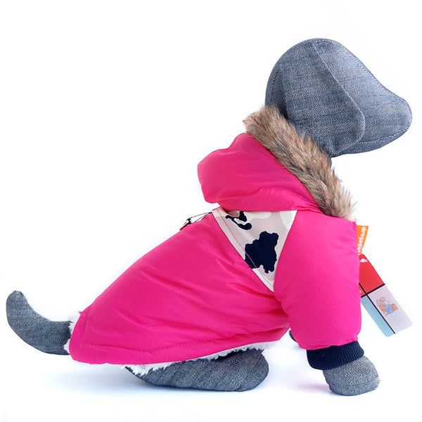 Hooded Warm Winter Jacket for Dogs - Multicolor