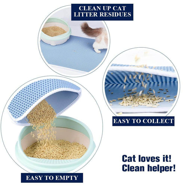Cat Double Layer Litter Box Mat, Traps Small Particles