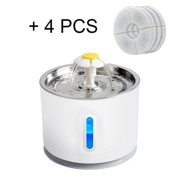 Automatic Water Fountain Pet Drinking Bowl with Active Carbon Filter, USB Powered