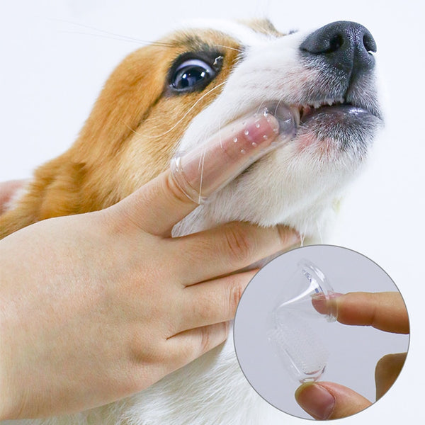 Soft Silicone Pet Finger Toothbrush, Teeth Care Tool for Dogs Cats