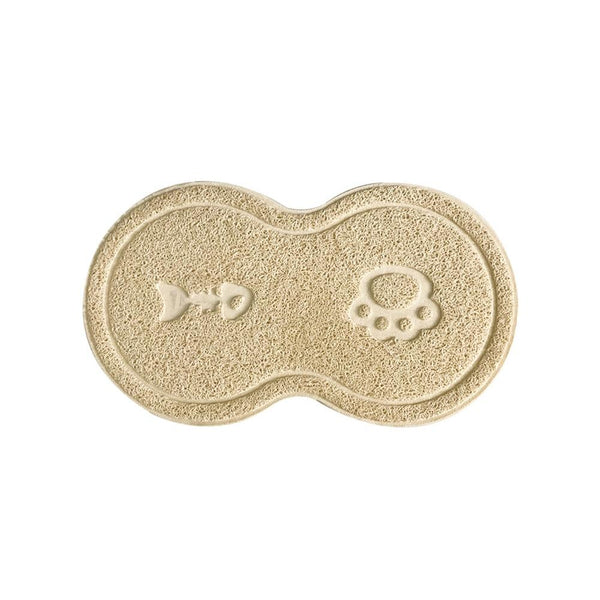 Food & Water Bowl Placemat for Pet Feeding - Beige Color
