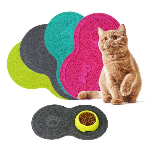 Food & Water Bowl Placemat for Pet Feeding - For Cats
