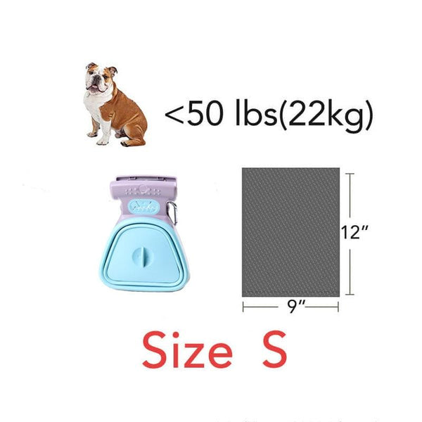 Pet Travel Foldable Pooper Scooper With 1 Roll Decomposable Bags - Size S