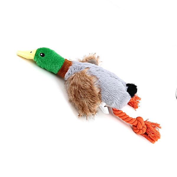 Plush Duck Toy for Dogs with a Rope