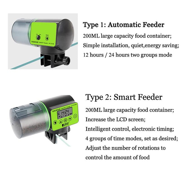 Smart Automatic Aquarium Fish Feeder Food Dispenser with LCD Screen