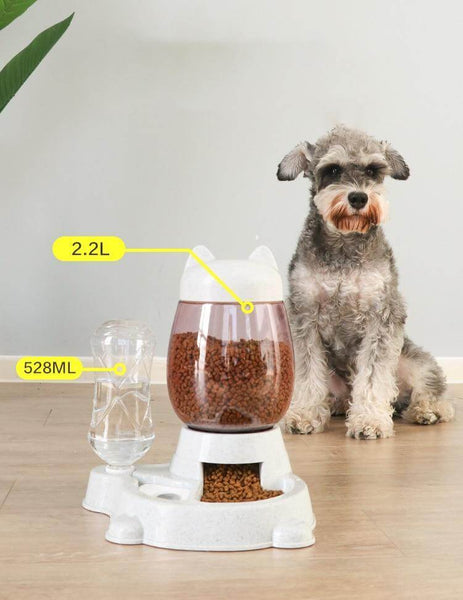 Automatic Food and Water Dispenser for Cats, Stores 2.2L Food and 528ml Water - Large Capacity