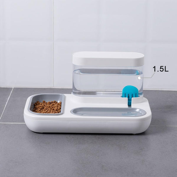 Pets Automatic Drinking Fountain 1.5L Capacity with Food Bowl