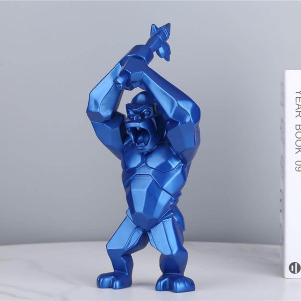 Resin Gorilla Figurine - Blue Color