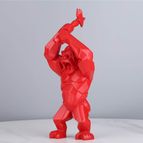 Resin Gorilla Figurine - Red Color