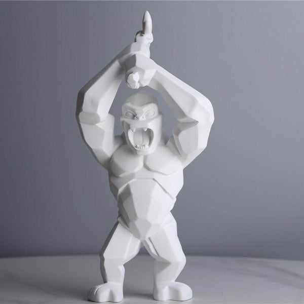 Resin Gorilla Figurine - White Color