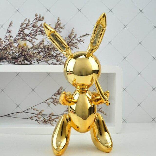 Balloon Bunny Figurine - Gold Color