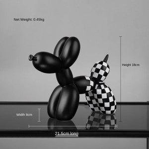 Balloon Poodle Dog Figurine Resin Home Decoration Statue
