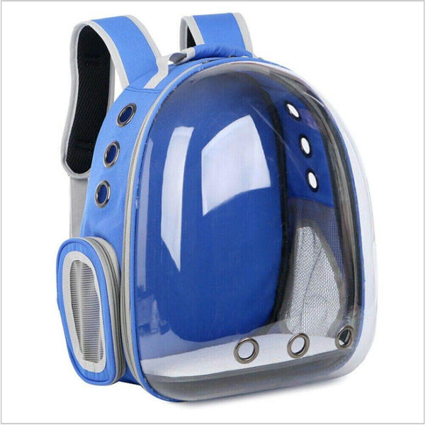 Bubble Capsule Pet Carrier Bag Outdoor Travel Backpack - Blue Color