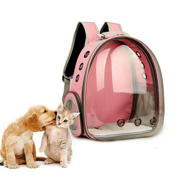 Bubble Capsule Pet Carrier Bag Outdoor Travel Backpack - Pink Color