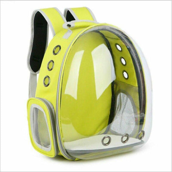 Bubble Capsule Pet Carrier Bag Outdoor Travel Backpack - Yellow Color