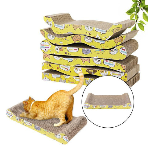 Cat Scratcher Board Cardboard with Cartoon Decoration Various Shapes
