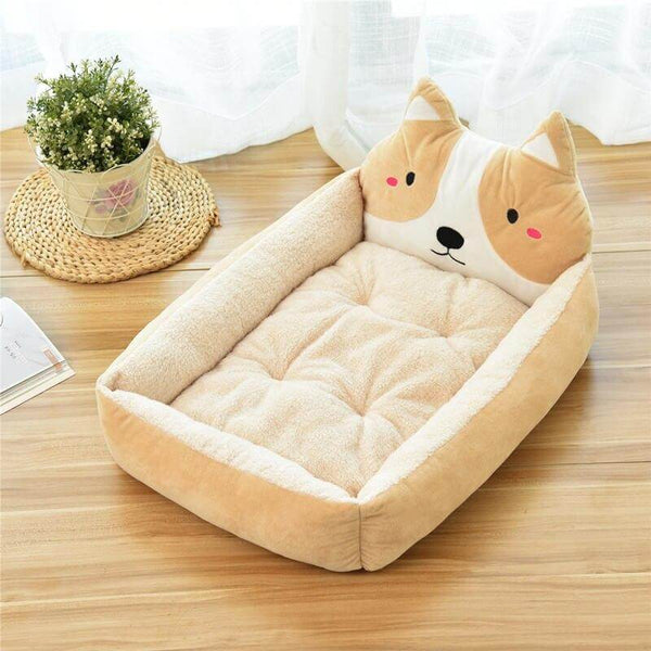 Cartoon Animal Shape Pet Beds for Cats, Dogs Various Styles - Beige Color Dog Shape