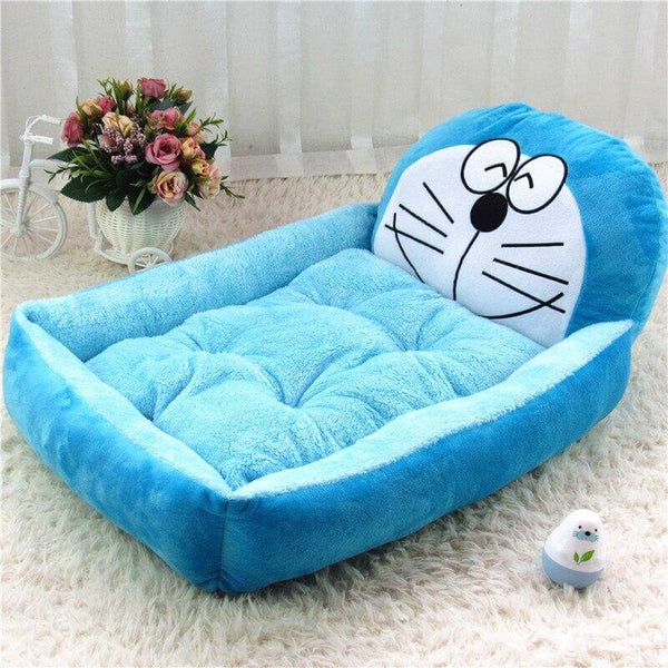 Cartoon Animal Shape Pet Beds for Cats, Dogs Various Styles - Blue Color Cat Shape