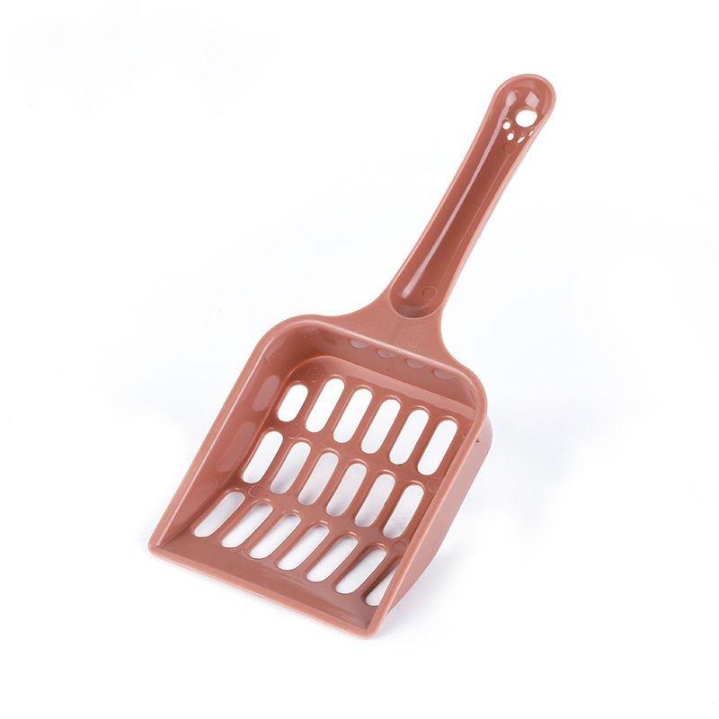 Cat Litter Shovel Cleaning Tool Plastic Scoop Toilet Cleaner Supplies - Brown Color
