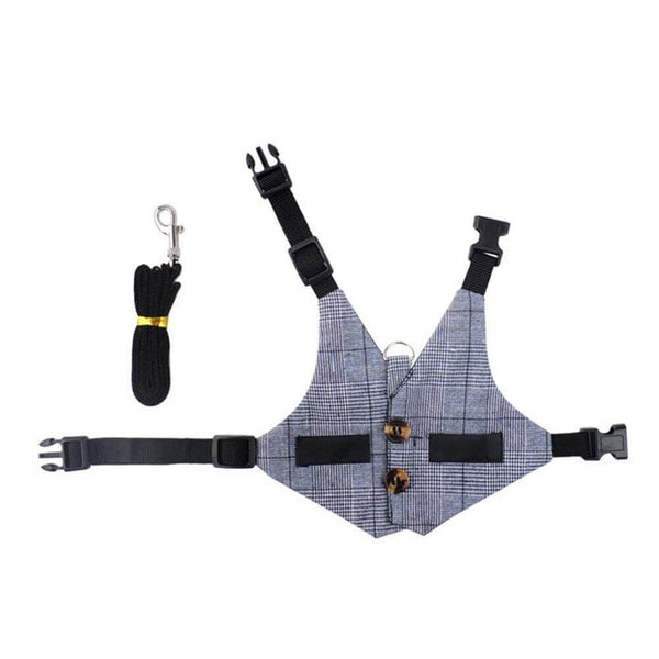 Adjustable Harness Chest Strap Vest with Leash for Small Pets - Top View