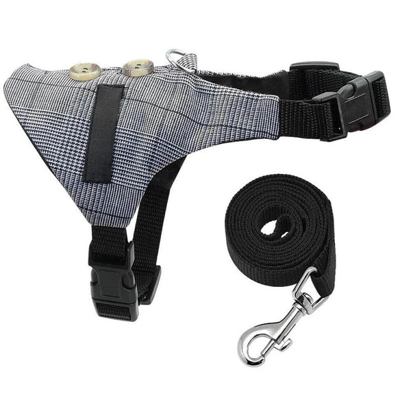 Adjustable Harness Chest Strap Vest with Leash for Small Pets - With Leash Rope