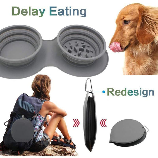 Portable Food Bowl with Delayed Eating for Pets Health