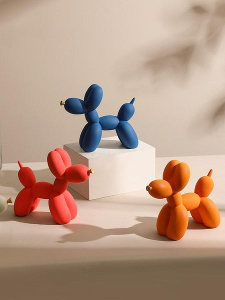 Colorful Balloon Poodle Dog Statue Home Decor Figurine