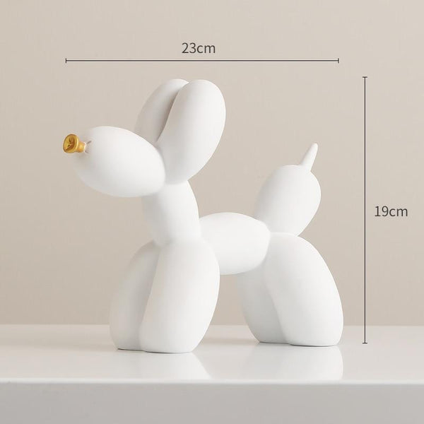 Balloon Poodle Figurine - White Color