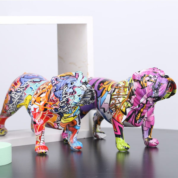 Colorful Bulldog Figurine