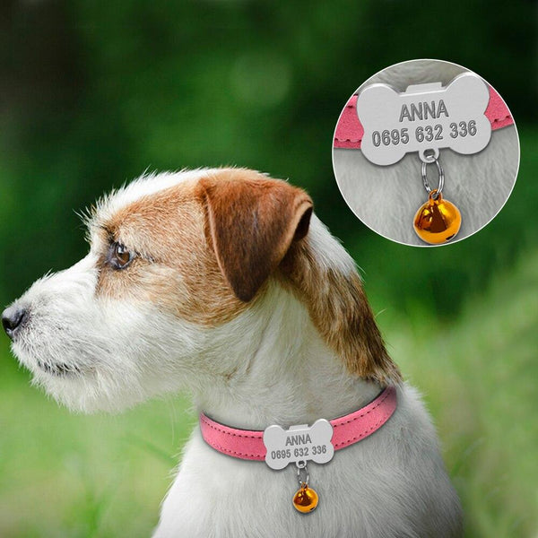 Personalized Tag Collars Custom Engraved Bone ID For Small Medium Dogs