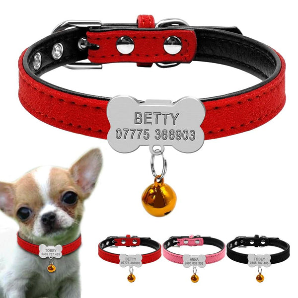 Personalized Tag Collars Custom Engraved Bone ID For Small Medium Dogs - Multicolor