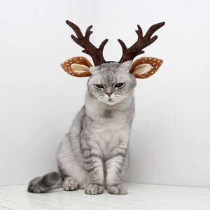 Pet Costume Antler Headbands Deer Cosplay for Cats, Dogs