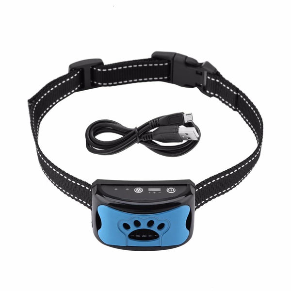 Dog Ultrasonic Anti Barking Training Collar Device USB Rechargeable