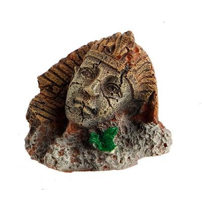 Resin Ancient Egyptian Pharaoh Sphinx Head Ruins Statue Aquarium Decorations