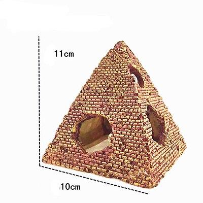 Resin Egyptian Pyramid Cave Ornament Fish Tank Aquarium Decoration