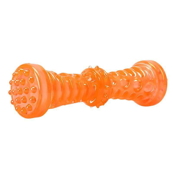 Rubber Bone Toy, Chewing Teeth Cleaning Bite Resistant Toys for Dogs - Orange color, large size