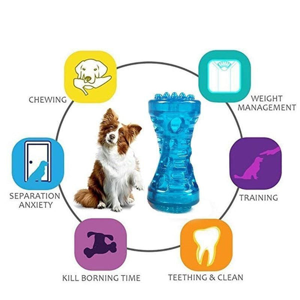 Rubber Bone Toy, Chewing Teeth Cleaning Bite Resistant Toys for Dogs - Multi Purpose Toy