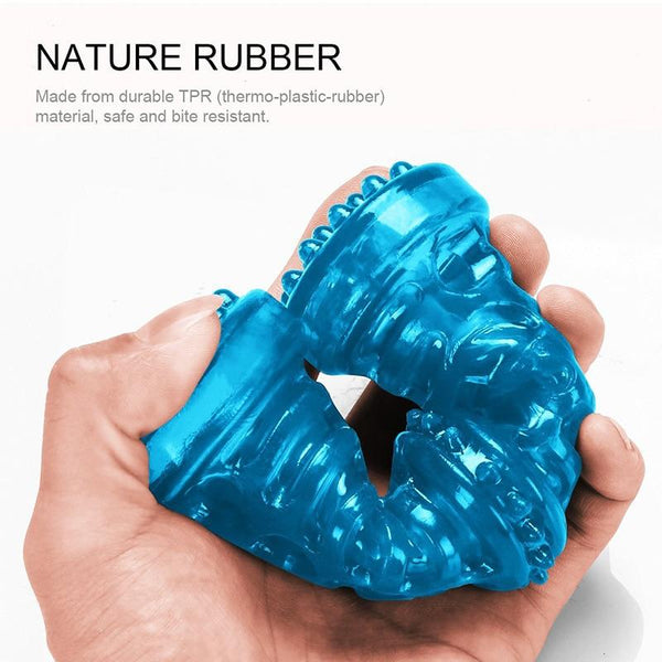 Rubber Bone Toy, Chewing Teeth Cleaning Bite Resistant Toys for Dogs - Natural Rubber Material