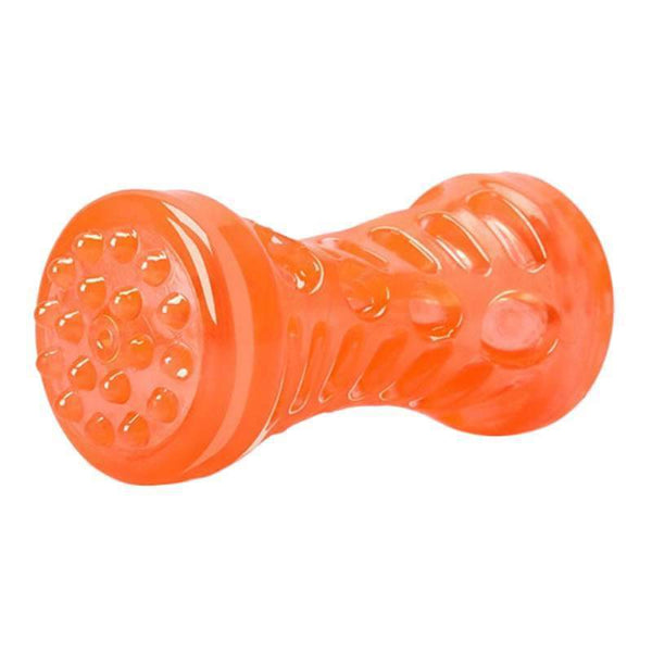 Rubber Bone Toy, Chewing Teeth Cleaning Bite Resistant Toys for Dogs - Orange color, small size