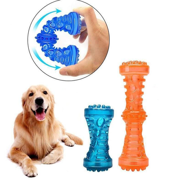 Rubber Bone Toy, Chewing Teeth Cleaning Bite Resistant Toys for Dogs - Elastic Bone Toy