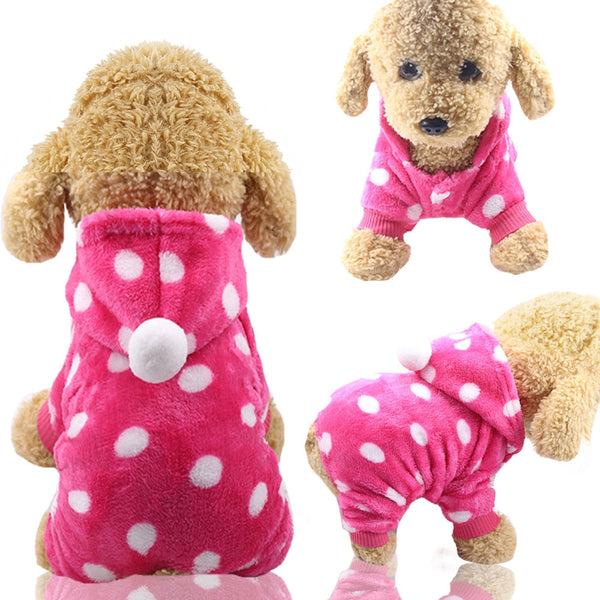 Colorful Soft & Warm Flannel Dog Jumpsuit Pajamas Clothing for Dogs
