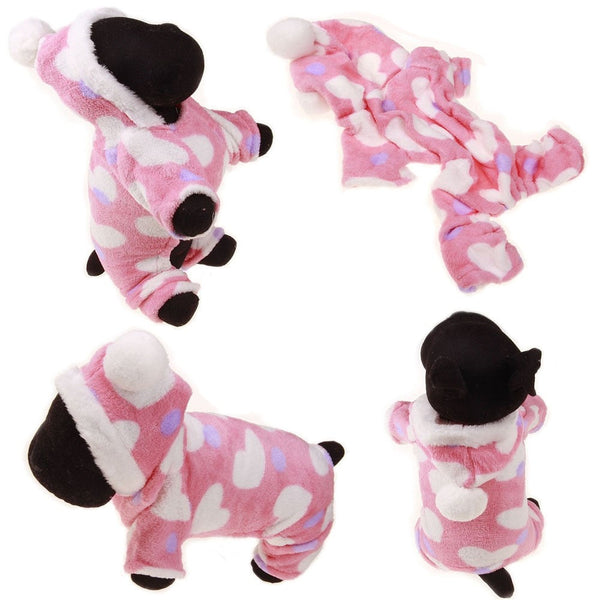 Colorful Soft & Warm Flannel Dog Jumpsuit Pajamas Clothing for Dogs