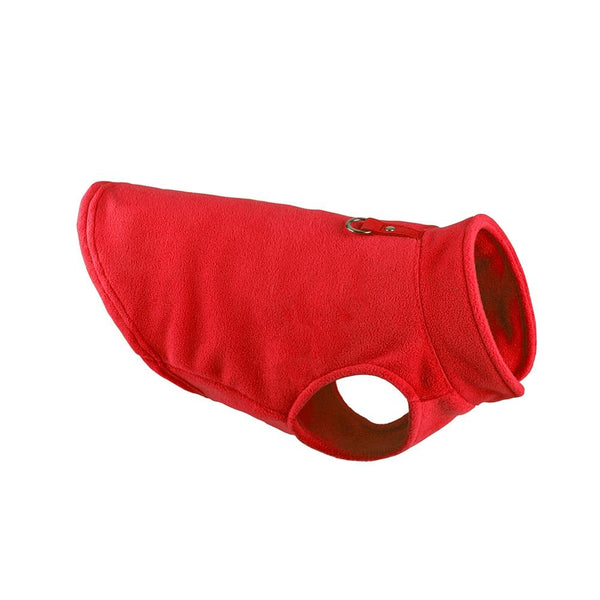 Fleece One Piece Dog Clothes for French Bulldog, Chihuahua - Red Color