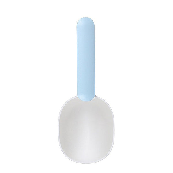 Multifunctional Pet Feeding, Measuring Spoon, Food Portioning Cup, Curved Design - Blue White