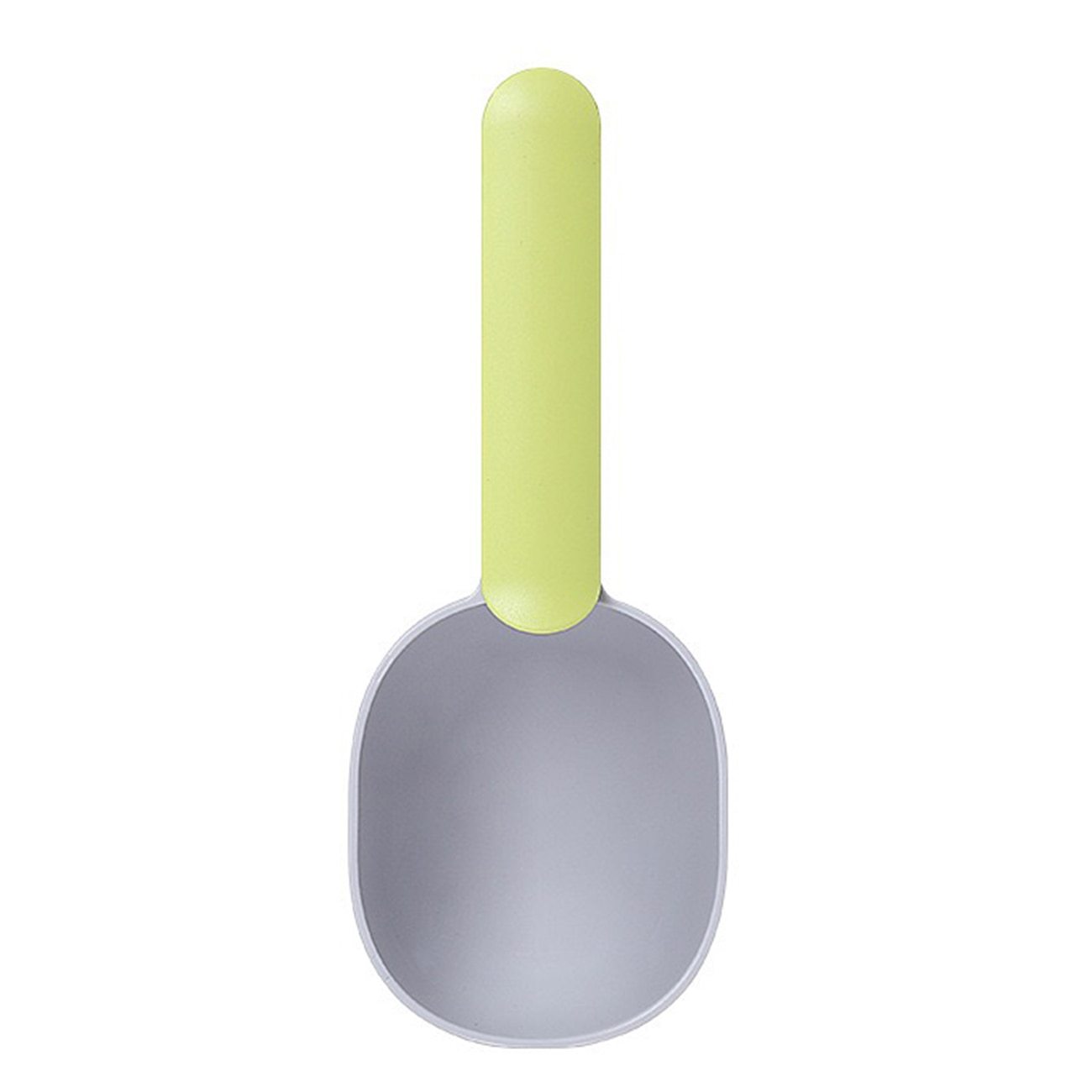 Multifunctional Pet Feeding, Measuring Spoon, Food Portioning Cup, Curved Design - Green Gray