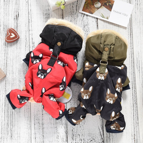 French Bulldog Costumes Warm Winter Snow Down Jacket, Coat For Dogs